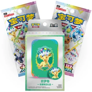 Mini Tin Pokemon Lefeon -Chino simplificado -Terastal Grand Gathering-